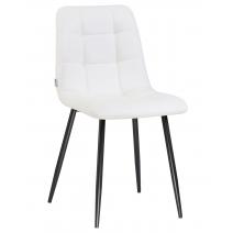  Стул обеденный DOBRIN ALEX, черные матовые ножки, белая экокожа (P-02), фото 1 