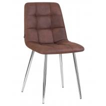  Стул обеденный DOBRIN ALEX, хром ножки, коричневая микрофибра (PK-03), фото 1 