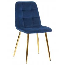  Стул обеденный DOBRIN ALEX, золотые ножки, темно-синий велюр (V108-67), фото 1 