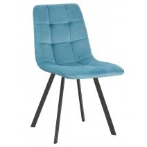  Стул обеденный DOBRIN ALEX SQUARE, черные матовые ножки, морской волны велюр (V108-57), фото 1 