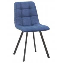  Стул обеденный DOBRIN ALEX SQUARE, черные матовые ножки, синяя ткань (UF860-14B), фото 1 
