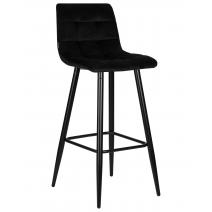  Стул барный DOBRIN NICOLE, черные матовые ножки, черный велюр (108-77), фото 1 