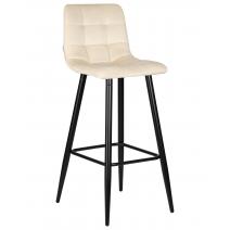  Стул барный DOBRIN NICOLE, черные матовые ножки, кремовый велюр (108-113), фото 1 