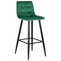  Стул барный DOBRIN NICOLE, черные матовые ножки, зелёный велюр (108-64), фото 1 