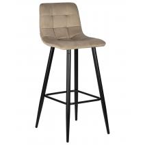  Стул барный DOBRIN NICOLE, черные матовые ножки, мокко велюр (108-104), фото 1 