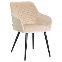  Стул обеденный DOBRIN ROBERT, черные матовые ножки, велюр V108-98 Бежевый, фото 1 