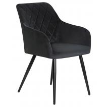  Стул обеденный DOBRIN ROBERT, черные матовые ножки, велюр V108-77 Чёрный, фото 1 