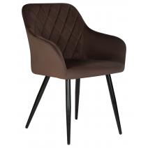  Стул обеденный DOBRIN ROBERT, черные матовые ножки, велюр V108-76 Горький шоколад, фото 1 