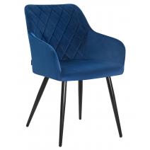  Стул обеденный DOBRIN ROBERT, черные матовые ножки, велюр V108-67 Тёмно-синий, фото 1 