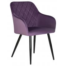  Стул обеденный DOBRIN ROBERT, черные матовые ножки, велюр V108-45 Темно-фиолетовый, фото 1 