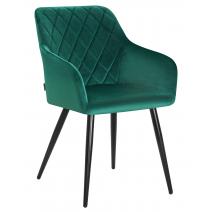  Стул обеденный DOBRIN ROBERT, черные матовые ножки, велюр V108-64 Зелёный, фото 1 