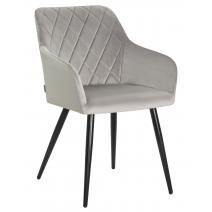  Стул обеденный DOBRIN ROBERT, черные матовые ножки, велюр V108-81 Серый, фото 1 