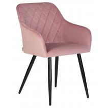  Стул обеденный DOBRIN ROBERT, черные матовые ножки, велюр V108-15 Розовый, фото 1 