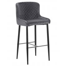  Стул барный DOBRIN CHRISTIAN'75, черные ножки, темно-серый велюр (V108-91), фото 1 