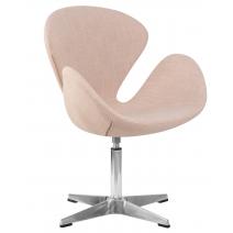  Кресло дизайнерское DOBRIN SWAN, бежевая ткань IF1, алюминиевое основание, фото 1 
