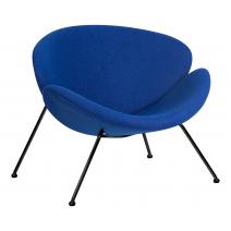  Кресло дизайнерское DOBRIN EMILY, синяя ткань AF6, черное основание, фото 1 