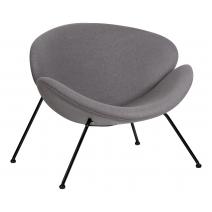  Кресло дизайнерское DOBRIN EMILY, серая ткань AF7, черное основание, фото 1 