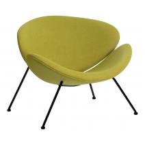  Кресло дизайнерское DOBRIN EMILY, светло-зеленая ткань AF3, черное основание, фото 1 