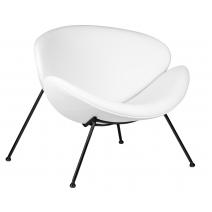  Кресло дизайнерское DOBRIN EMILY, белый винил YP17, черное основание, фото 1 