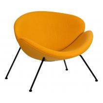  Кресло дизайнерское DOBRIN EMILY, желтая ткань AF13, черное основание, фото 1 