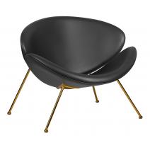  Кресло дизайнерское DOBRIN EMILY, черный винил YP16, золотое основания, фото 1 