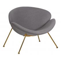  Кресло дизайнерское DOBRIN EMILY, серая ткань AF7, золотое основание, фото 1 