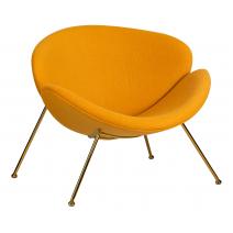  Кресло дизайнерское DOBRIN EMILY, желтая ткань AF13, золотое основание, фото 1 