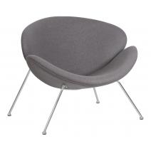  Кресло дизайнерское DOBRIN EMILY, серая ткань AF7, хромированная сталь, фото 1 