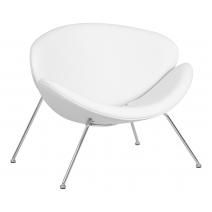  Кресло дизайнерское DOBRIN EMILY, белый винил YP17, хромированная сталь, фото 1 