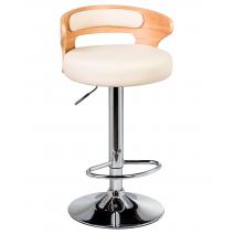  Стул барный DOBRIN FRED, натуральное дерево, кремовый, фото 1 