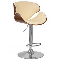  Стул барный DOBRIN KARTER, коричневое дерево, кремовый, фото 1 