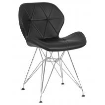  Стул обеденный DOBRIN BUTTERFLY CHROME, ножки хром, цвет чёрный, фото 1 