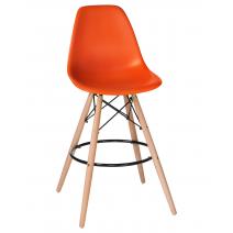 Стул барный LMZL-PP623G, ножки светлый бук, цвет сиденья оранжевый, фото 1 
