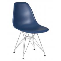  Стул обеденный DOBRIN DSR, ножки хром, цвет тёмно-синий (BE-12), фото 1 