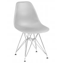  Стул обеденный DOBRIN DSR, ножки хром, цвет светло-серый (GR-01), фото 1 