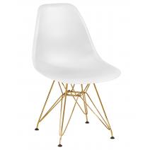  Стул обеденный DOBRIN DSR, ножки золотые, цвет белый (W-02), фото 1 