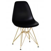  Стул обеденный DOBRIN DSR, ножки золотые, цвет чёрный (B-03), фото 1 