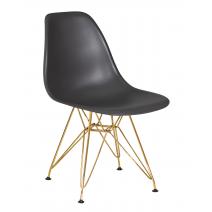  Стул обеденный DOBRIN DSR, ножки золотые, цвет тёмно-серый (GR-04), фото 1 