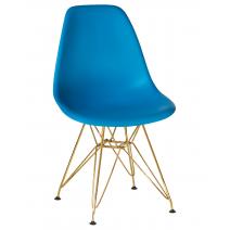  Стул обеденный DOBRIN DSR, ножки золотые, цвет голубой (BE-02), фото 1 