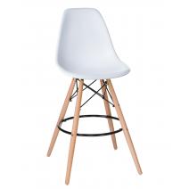  Стул барный DOBRIN DSW BAR, ножки светлый бук, цвет сиденья белый (W-02), фото 1 