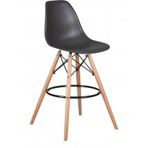  Стул барный DOBRIN DSW BAR, ножки светлый бук, цвет тёмно-серый (GR-04), фото 1 