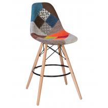  Стул барный DOBRIN DSW BAR, ножки светлый бук, цвет сиденья мозаика, фото 1 