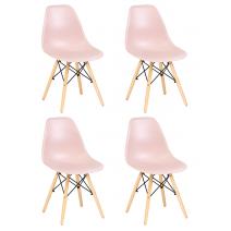  Набор 4 шт Стул обеденный DOBRIN DSW, ножки светлый бук, цвет светло-розовый (PK-02), фото 1 