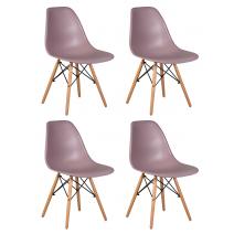  Набор 4 шт Стул обеденный DOBRIN DSW, ножки светлый бук, цвет сиреневый (P-04), фото 1 