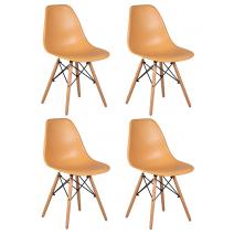  Набор 4 шт Стул обеденный DOBRIN DSW, ножки светлый бук, цвет персиковый (NX-Y-06), фото 1 