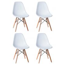  Набор 4 шт Стул обеденный DOBRIN DSW, ножки светлый бук, цвет белый (W-02), фото 1 