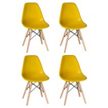  Набор 4 шт Стул обеденный DOBRIN DSW, ножки светлый бук, цвет жёлтый (Y-01), фото 1 