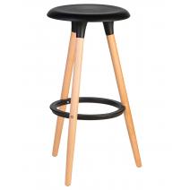  Табурет барный DOBRIN ROYCE, ножки светлый бук, цвет чёрный (B-03), фото 1 