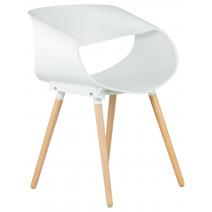  Стул обеденный DOBRIN ALIEN, ножки светлый бук, цвет белый (W-02), фото 1 