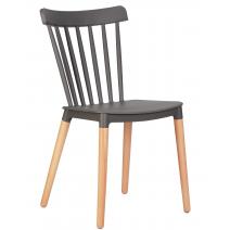  Стул обеденный DOBRIN THEO, ножки светлый бук, цвет темно-серый (GR-04), фото 1 